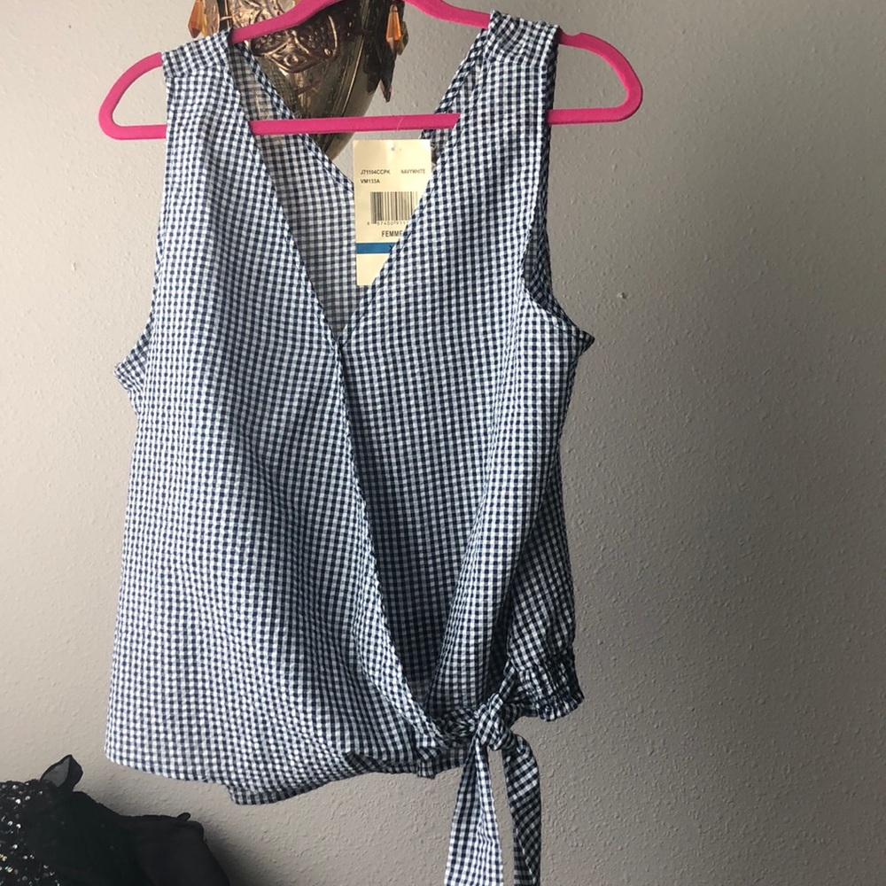 NWT- EyeShadow Gingham Blouse